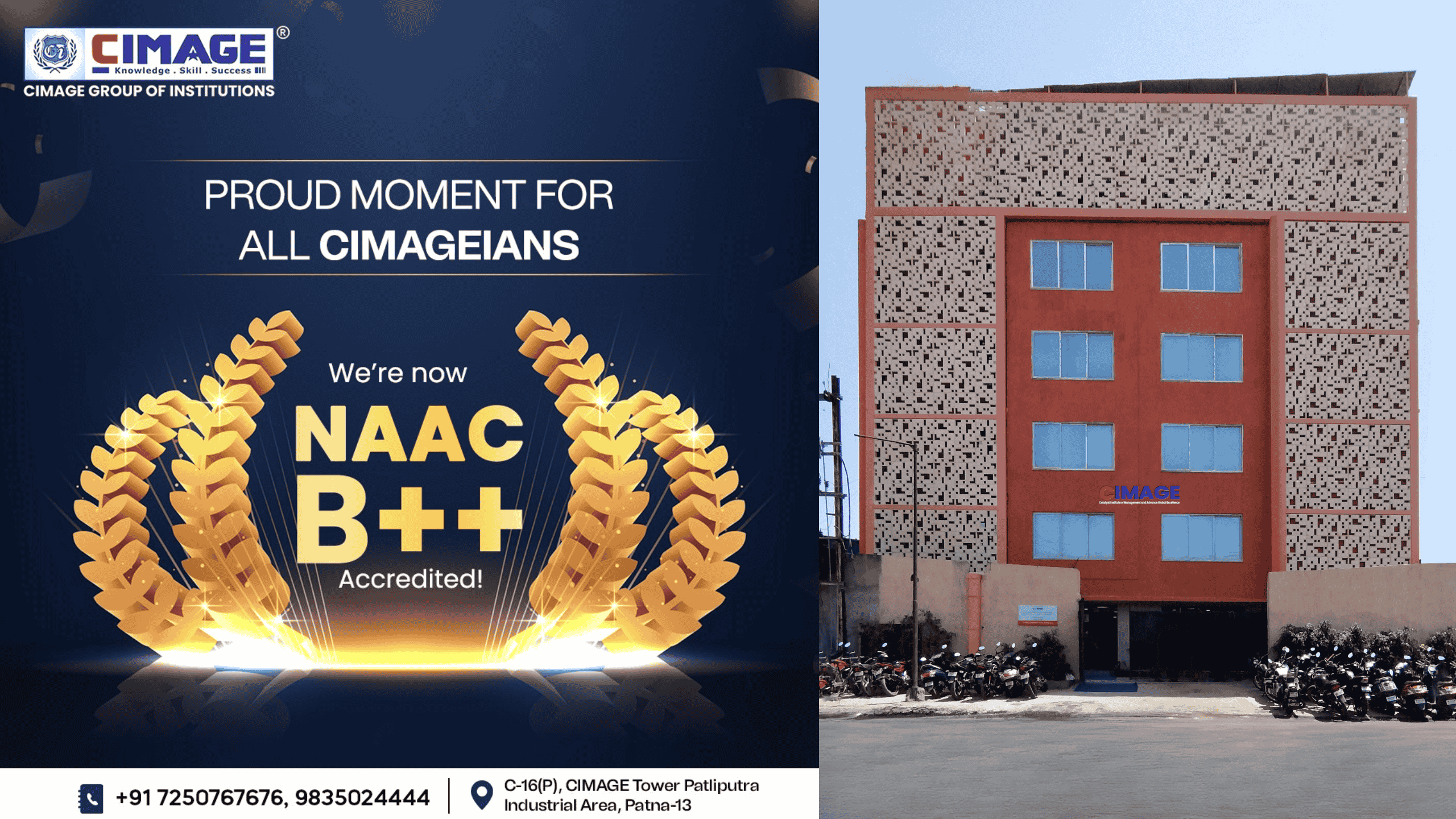 CIMAGE Professional College Achieves B++ Grade in NAAC Accreditation — A Landmark Achievement in First Cycle
